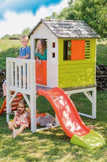 Παιδικό Σπιτάκι Κήπου Smoby On Stilts με Τσουλήθρα 260x160x197cm Πολύχρωμο