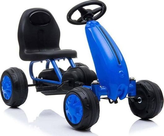 Παιδικό Αυτοκίνητο Moni Go Kart EVA Wheels Blaze Ποδοκίνητο Μονοθέσιο Μπλε