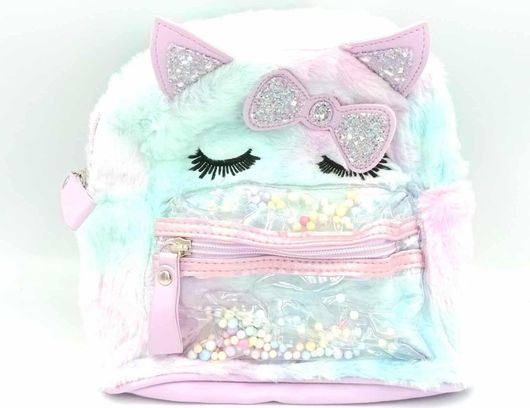 Τσάντα Βόλτας M-002 Μονόκερος με Αυτάκια Φιογκάκι & Μπίλιες