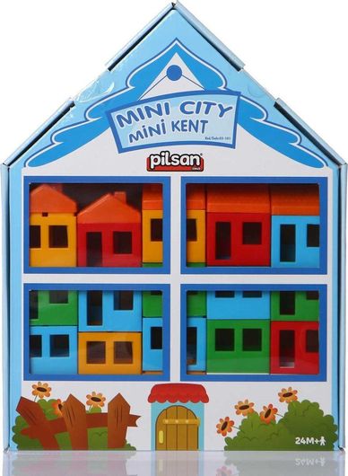 Τουβλάκια Pilsan Σπιτάκια Mini City Πλαστικό 5.5x25.5x33cm 40τμχ για 2+ Ετών