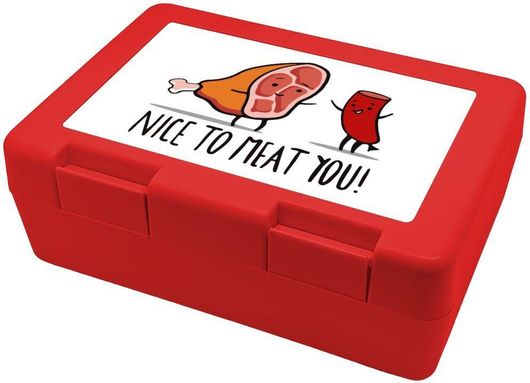 Παιδικό Δοχείο Φαγητού Nice To Meat You 185x128x65mm Κόκκινο