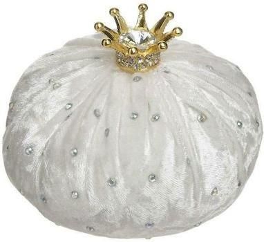 Γούρι για το Σπίτι Inart Ρόδι Υφασμάτινο 12x12cm Λευκό/ Xρυσο