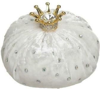 Γούρι για το Σπίτι Inart Ρόδι Υφασμάτινο 8x8cm Λευκό/ Xρυσο