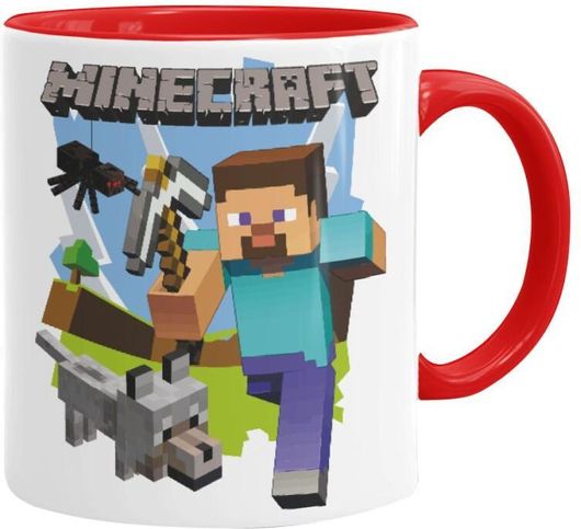 Gaming Κούπα Minecraft Alex And Friends Κεραμική 330ml Κόκκινο-Λευκό