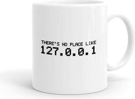 Κούπα There'S No Place Like 127.0.0.1 Κεραμική 330ml Λευκό