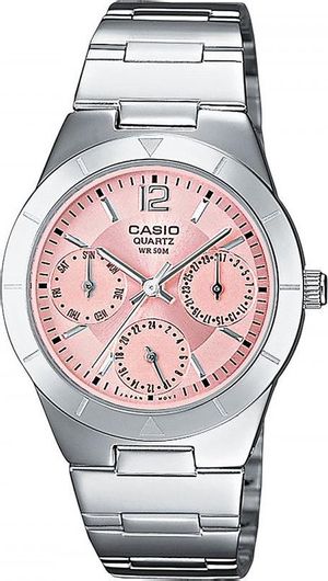 Γυναικείο Ρολόι Casio Χρονογράφος με Μεταλλικό Μπρασελέ Ροζ