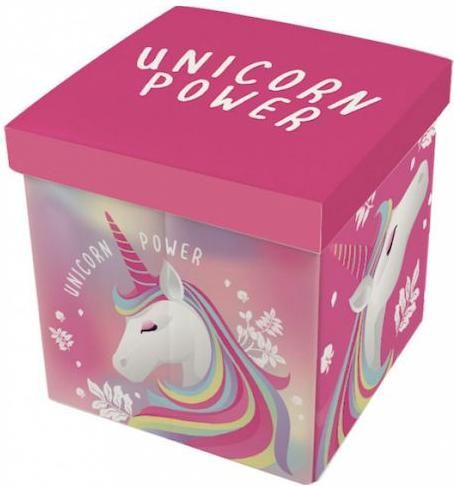 Παιδικό Σκαμπό Unicorn 30x30x30εκ. Ροζ 