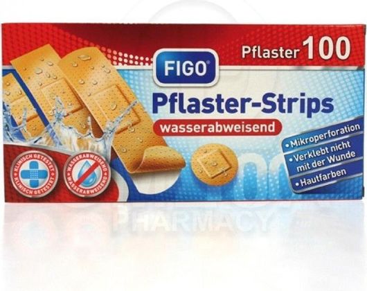 Αυτοκόλλητα Επιθέματα Figo Pflaster Strips Αδιάβροχα 100τμχ
