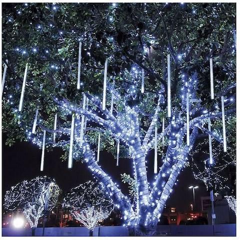 Χριστουγεννιάτικη LED βροχή μετεωριτών 8 τεμάχια x 50cm Λευκό ΟΕΜ 036