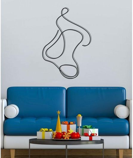 Χριστουγεννιάτικη Κάλτσα Wally Metal Art 6282 Κανονικό 80x55cm Μαύρο 