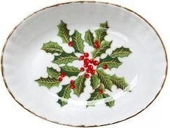 Σετ Χριστουγεννιάτικα Πιάτα Cryspo Trio Πορσελάνινα 6τμχ Λευκά