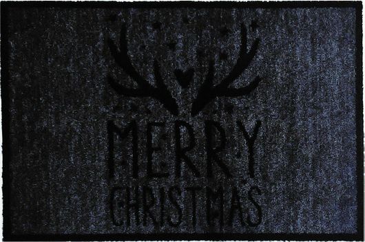 Χριστουγεννιάτικο Πατάκι Εισόδου Sdim Ambiance 005 Merry Christmas Deer 75x50cm Μαύρο