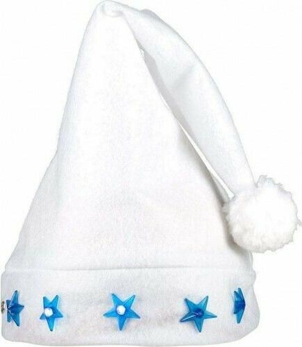 Χριστουγεννιάτικος Σκούφος 313439 Λευκό με Μπλε Αστέρια 