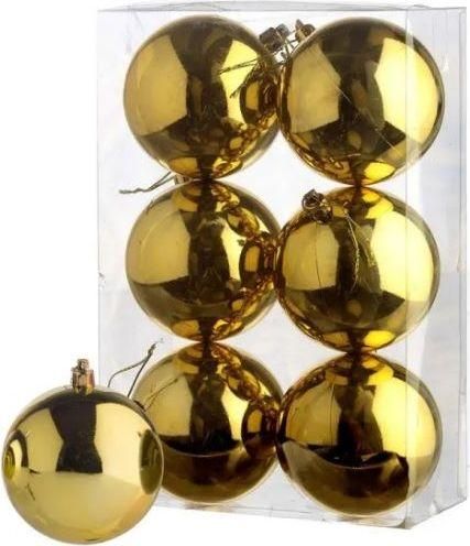Χριστουγεννιάτικες Μπάλες Christmas deco Πλαστικές Σετ 6τμχ 4cm Χρυσό