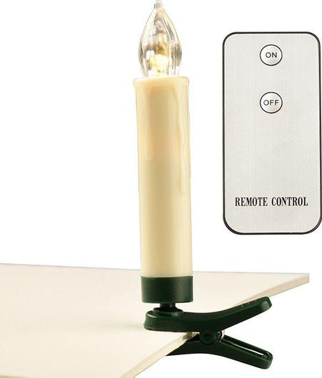 Χριστουγεννιάτικα Κεριά Aca Πλαστικά Μπαταρίας 10.5x1.5cm Σετ 10τμχ Λευκό 