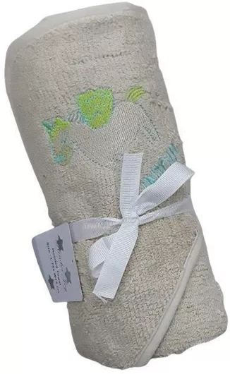 Βρεφικό Μπουρνούζι Beboulino Unicorn με Κουκούλα 75x75cm Μπεζ