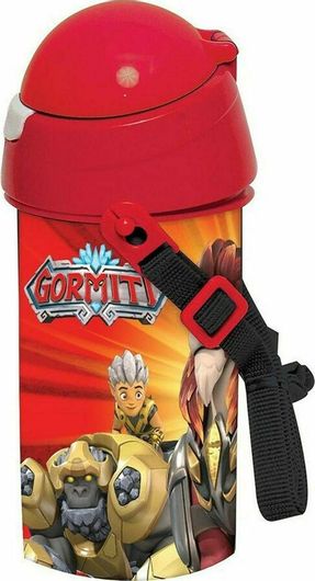 Πλαστικό Παγούρι Gim 554-91209 Flip Pop Up Gormiti με Καλαμάκι 500ml