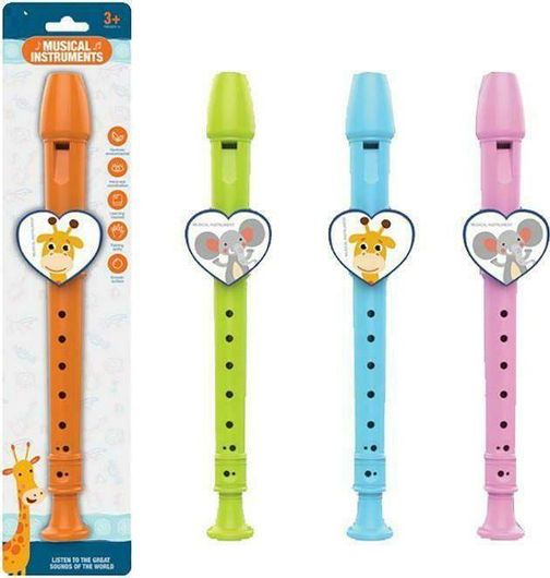 Μουσικό Παιχνίδι ToyMarkt Φλογέρα 96148 με Καρδιά Ζωάκι σε Καρτέλα 28cm για 3+ Ετών