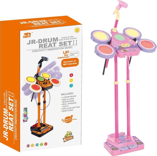 Μουσικό Παιχνίδι ToyMarkt Drum Σετ Μουσικής 96155 με Μικρόφωνο 34x67x10cm για 3+ Ετών
