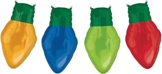 Χριστουγεννιάτικο Μπαλόνι Foil Φωτάκια Σετ 4τμχ