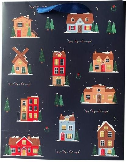 Χριστουγεννιάτικη Τσάντα Δώρου XGBAG100A Χάρτινη Μπλε