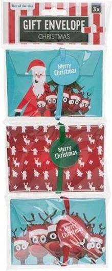 Χριστουγγενιάτικος Φάκελος Δώρου 28021------2 Σετ 3τμχ Χάρτινος 11x8cm