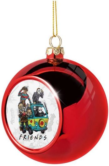 Χριστουγεννιάτικη Μπάλα Halloween Friends Scooby Doo Πλαστική 8cm Κόκκινο