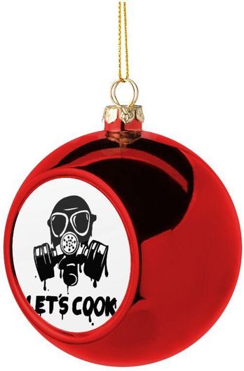 Χριστουγεννιάτικη Μπάλα Let's Cook Mask Πλαστική 8cm Κόκκινο