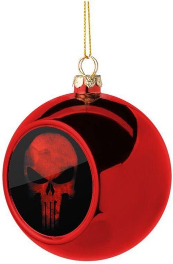 Χριστουγεννιάτικη Μπάλα Red Skull Πλαστική 8cm Κόκκινο