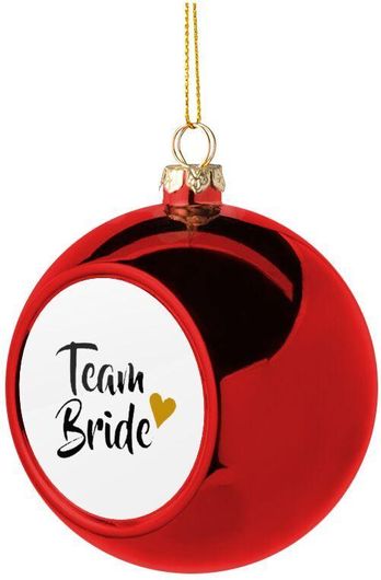 Χριστουγεννιάτικη Μπάλα Team Bride Πλαστική 8cm Κόκκινο
