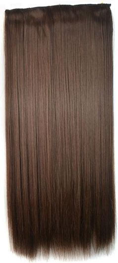 Τρέσα Μονοκόμματη Μακριά Ίσια μαλλιά με Πέντε Κλιπ Χωρίς Ραφές Καστανό