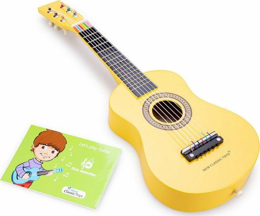 Κιθάρα New Classic Toys Ξύλινη για 3+ Ετών Κίτρινο