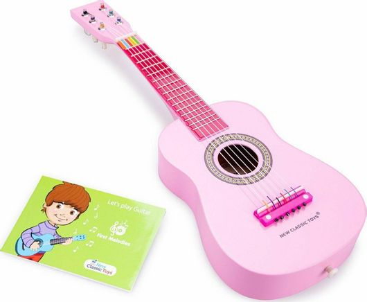 Κιθάρα New Classic Toys Ξύλινη για 3+ Ετών Ροζ