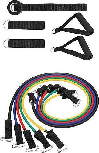 Λάστιχα Γυμναστικής LT-011 Σωληνωτά με Λαβές Σετ 5τμχ Πολύχρωμο