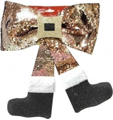 Χριστουγεννιάτικος Φιόγκος με Χρυσές Παγιέτες 25x26cm