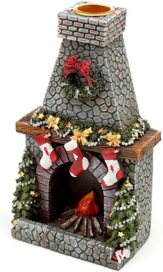 Χριστουγεννιάτικος Καυστήρας Αρωματικών Ελαιών σε Σχέδιο Τζάκι