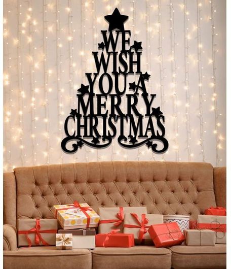 Χριστουγεννιάτικο Ντεκόρ Τοίχου Wally 6235 Μεταλλικό 74x100cm Πράσινο