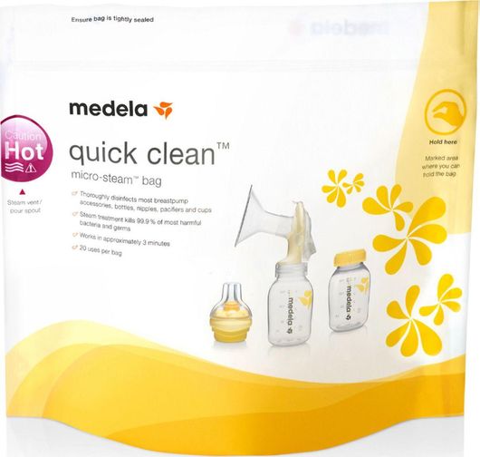 Σακουλάκια Αποστείρωσης Πιπίλας Medela Quick Clean 008.0041 Μικροκυμάτων 5τμχ