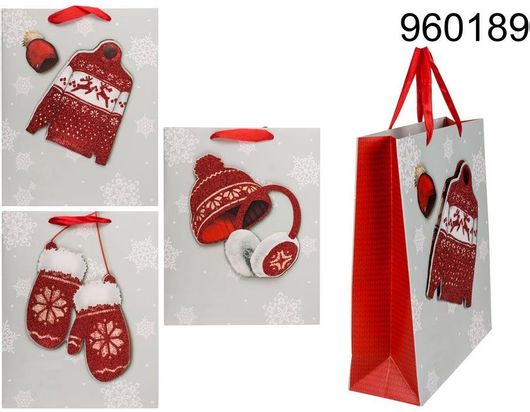 Χριστουγεννιάτικη Σακούλα Δώρου Χάρτινη 26x10x32cm σε Διάφορα Σχέδια