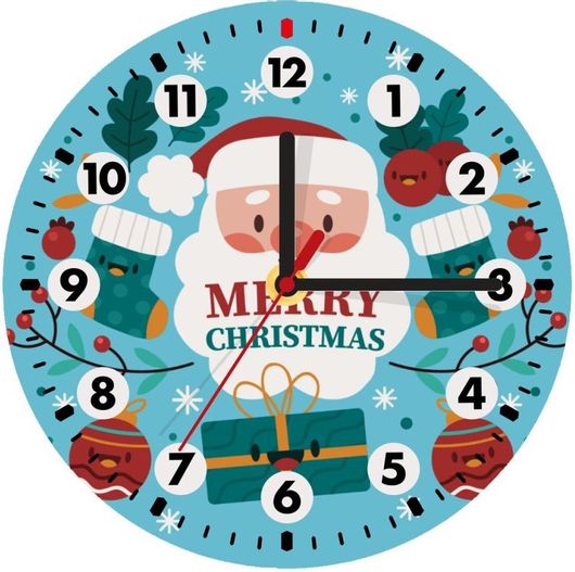 Ρολόι Τοίχου Koupakoupa Άι Βασίλης Ξύλινο 19cm Γαλάζιο