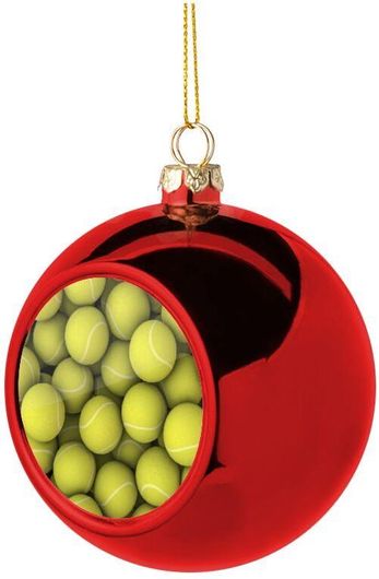 Χριστουγεννιάτικη Μπάλα Μπάλες Τέννις 8cm Κόκκινο