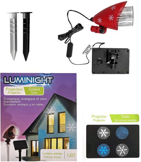 Χριστουγεννιάτικος Προβολέας 93-2859 Led IP44 με Κινούμενες Χιονονιφάδες Προτζέκτορας Εξωτερικού Χώρου Ηλιακός