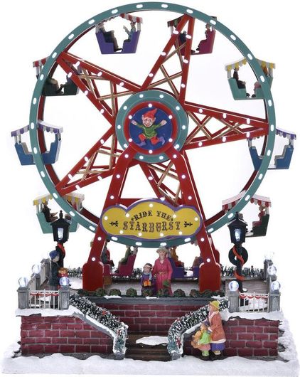 Χριστουγεννιάτικη Διακοσμητική Ρόδα Iliadis 74516 Φωτιζόμενη με Μουσική Περιστρεφόμενη 30x20x37cm