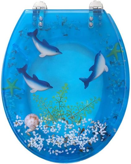 Καπάκι Λεκάνης Elvit 016 Πλαστικό 40-46x36cm Δελφίνια