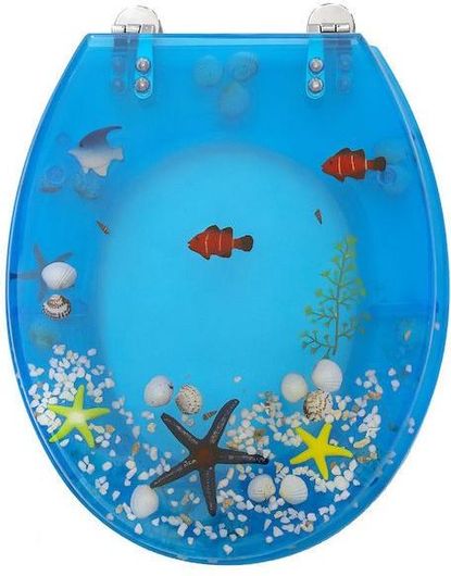 Καπάκι Λεκάνης Elvit Βυθός 1093 Πλαστικό 40-46x36cm Μπλε