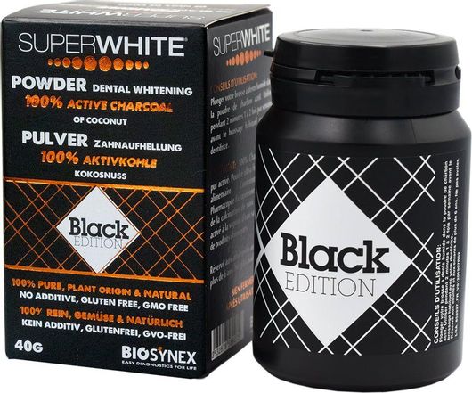 Πούδρα Λεύκανσης Δοντιών Superwhite Black Edition με Ενεργό Άνθρακα 40gr