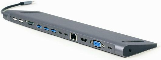 Docking Station Gembird A-CM-COMBO9-01 USB-C με HDMI 4K PD Ethernet Γκρι