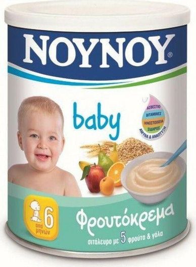 Φρουτόκρεμα ΝΟΥΝΟΥ 5 Φρούτα για 300gr για 6+ Μηνών