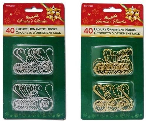 Χριστουγεννιάτικοι Γάντζοι για Στολίδια 5713 Σετ 40τμχ σε 2 Χρώματα