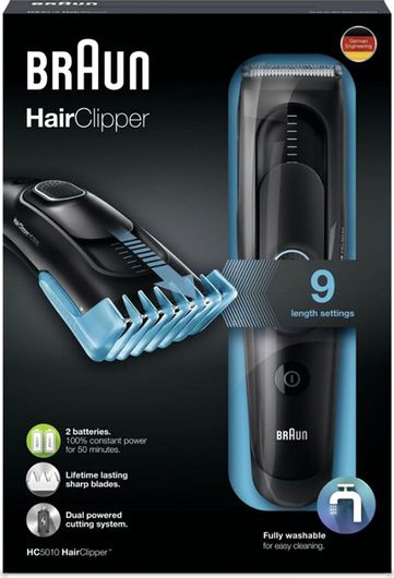 Κουρευτική Μηχανή Braun HC5010 Επαναφορτιζόμενη Μαύρο